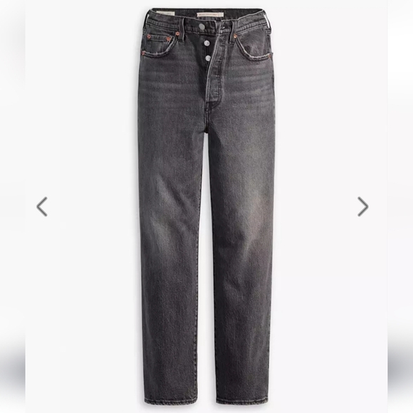 Levis Ribcage Straigt Gray Denim Jeans NWOT - Picture 1 of 16